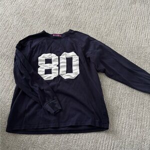 Edikted Women’s Dark Blue Long Sleeve Tee with White 80